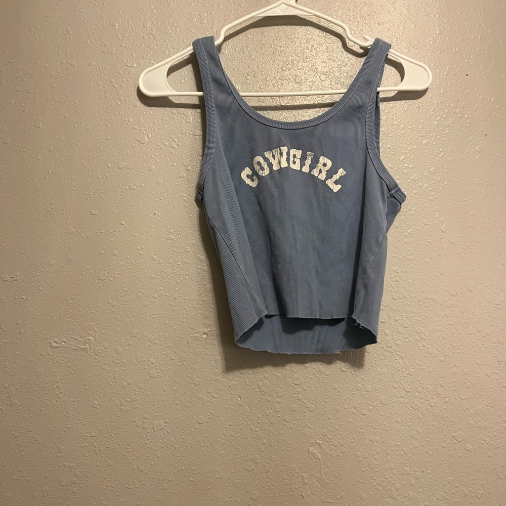 Brandy Melville Gray Tan Cropped Sleeveless Tank Top